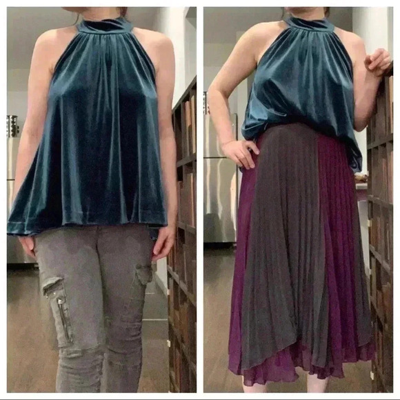 Aurore Mock Neck Velvet top - Picture 4 of 9